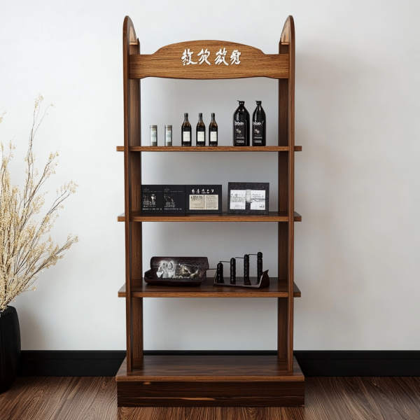 wood display rack with shelf