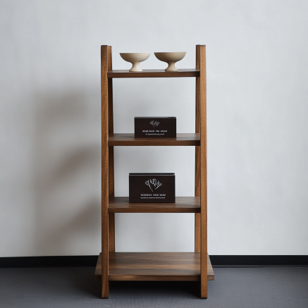 wooden retail display shelf